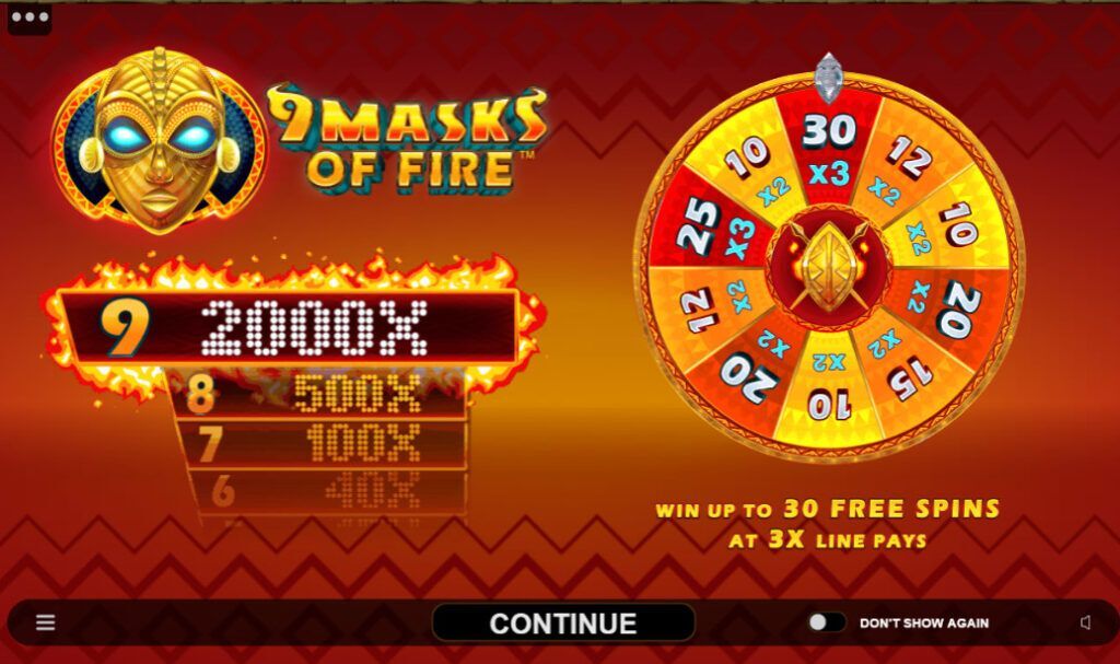 Slot 9 Masks of Fire Free Spins